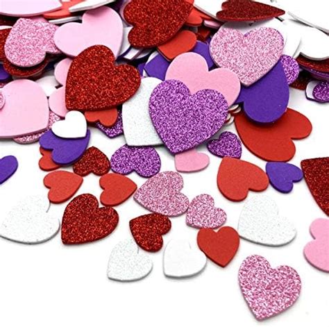 Blulu 900 Pieces Valentines Day Heart Foam Stickers Self