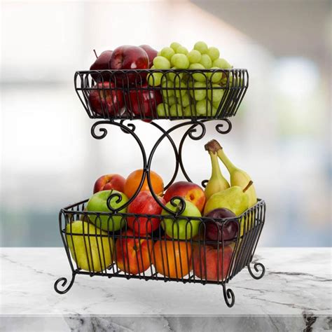 Countryside 2 Tier Fruit Storage Basket Gourmet Basics By Mikasa
