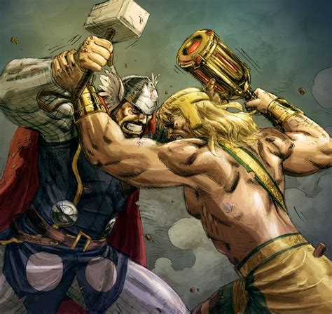 Hercules Vs Thor By Reilly Brown Dc Comics Art Marvel Comics Comic Books Art Comic Art Book