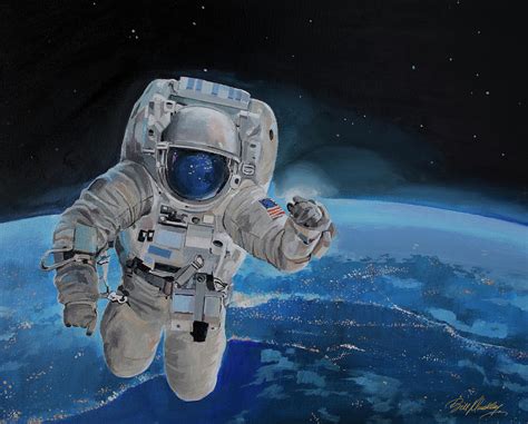 Astronaut Painting By Bill Dunkley Fine Art America