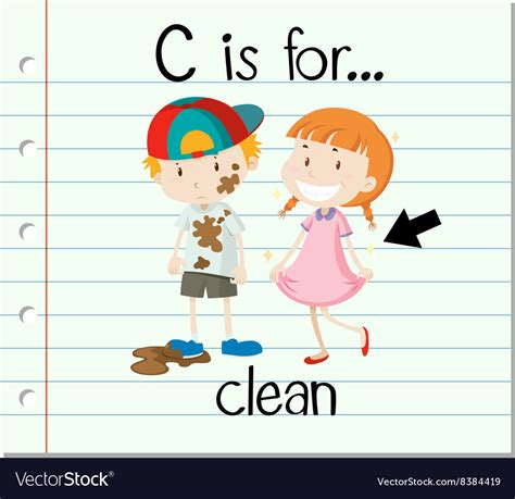 Flashcard Letter C Is For Clean Royalty Free Vector Image