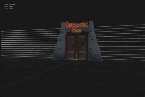 Puerta del parque jurásico Modelo 3D gratis obj mtl Free3D