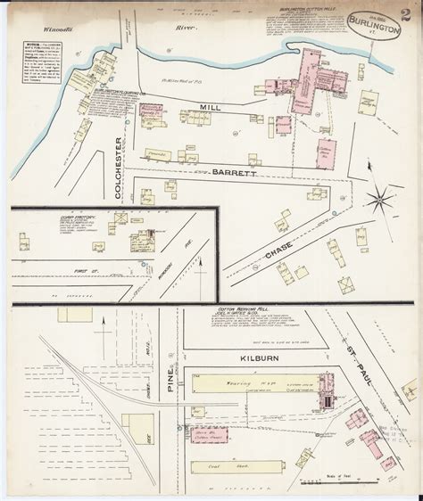 Burlington Vt Fire Insurance 1885 Sheet 2 Old Town Map Reprint Old