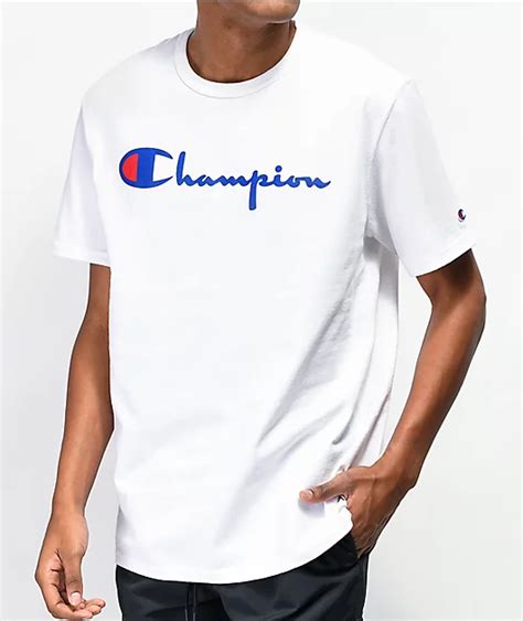 Champion Heritage Script White T Shirt