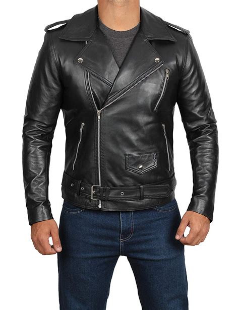 Black Real Leather Jacket Mens 9999 Real Leather