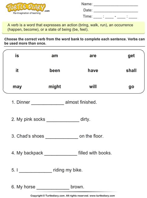 Fill In The Blanks With Correct Form Of Verbs