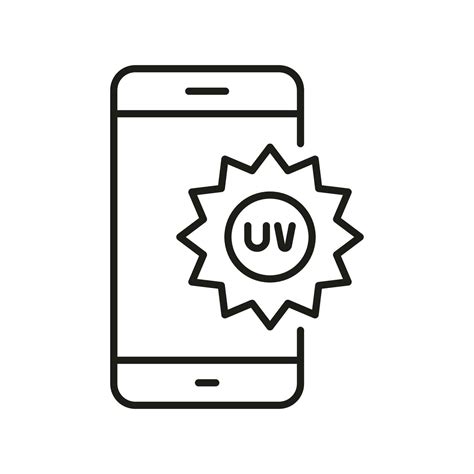 UV Index Level Mobile App Line Icon. Ultraviolet Radiation Smartphone