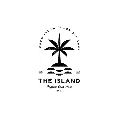Premium Vector The Island And Palm Tree Beach Silhouette Vacation
