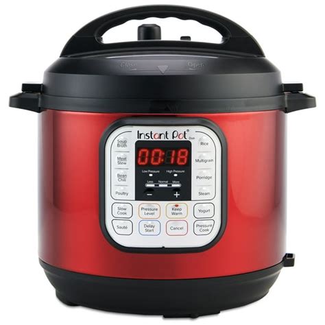 Instant Pot Duo 6 Quart Multi Cooker Red Stainless Steel