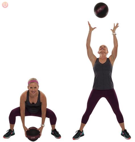 How To Do Medicine Ball Squat Toss Medicine Ball Workout Medicine