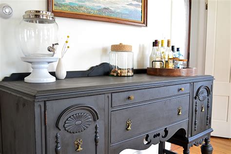 Antique Buffet Refinished In Annie Sloan Graphite Chalk Paint Angies