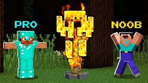 Noob Invoke Blaze In Fire Battle Noob Vs Pro Challenge In Minecraft
