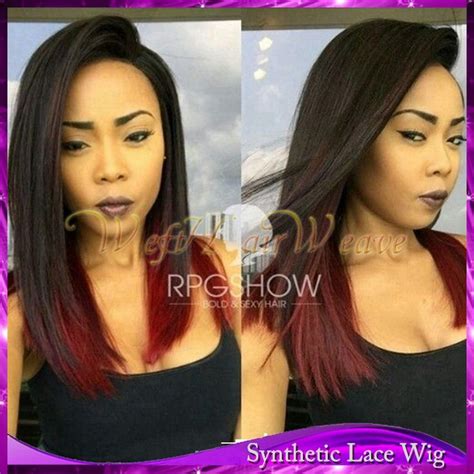 Ombre Dark Red Straight Long Bob Weave Hairstyles Pretty Hairstyles