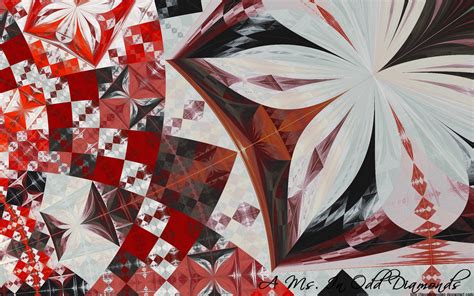 Wallpaper Digital Art Abstract 3d Red Fractal Hexagon Triangle