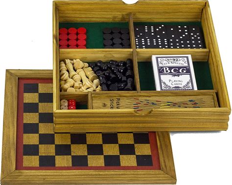 Wooden Games Compendium Portable 6 In 1 Game Set Free Shipping