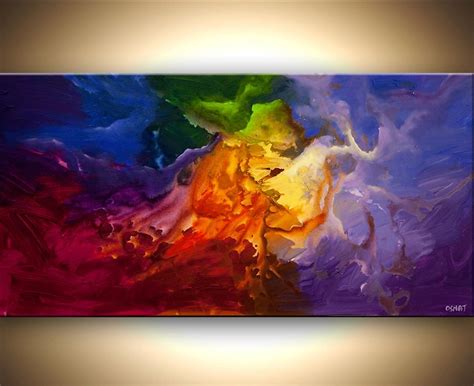 Original Colorful Abstract Painting Modern Space Acrylic