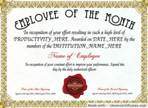 Stunning Best Employee Certificate Template Sparklingstemware