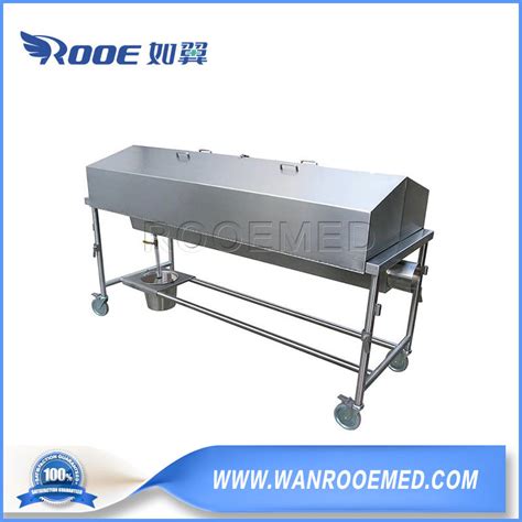 Ga A Autopsy Dissection Concealment Trolley Covered Embalming Table With Pvc Stop Valve And
