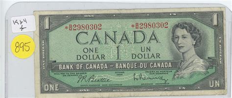 1954 1 Dollar Canadain Bill Schmalz Auctions