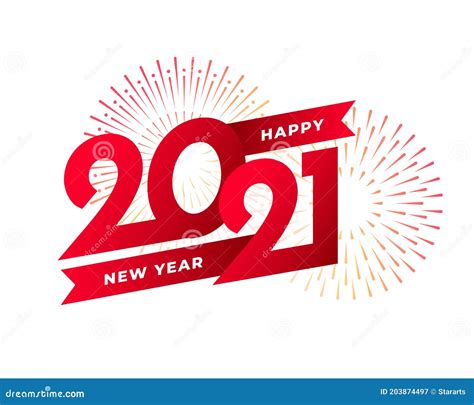 2021 Happy New Year Celebration Greeting Card Design Stock Vector