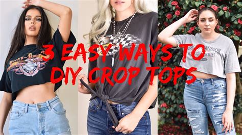 3 Easy Diy Crop Top Methods From T Shirts Tutorial Upcycled Thrift