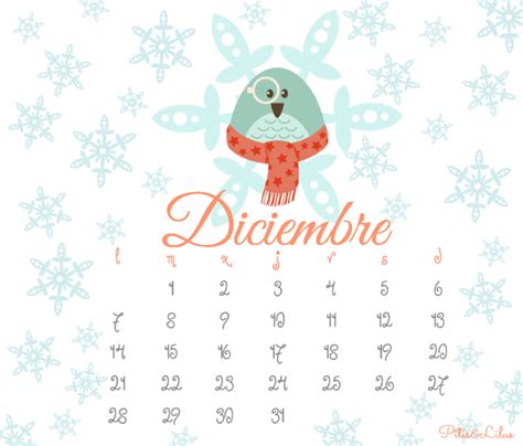 Pitis And Lilus Calendario Imprimible Y Fondo Pantalla Diciembre