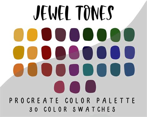 Jewel Tones Procreate Color Palette Ipad Procreate Swatches Etsy Hot