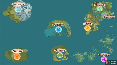 Overview Teyvat Regions Genshin Impact Gamer Guides