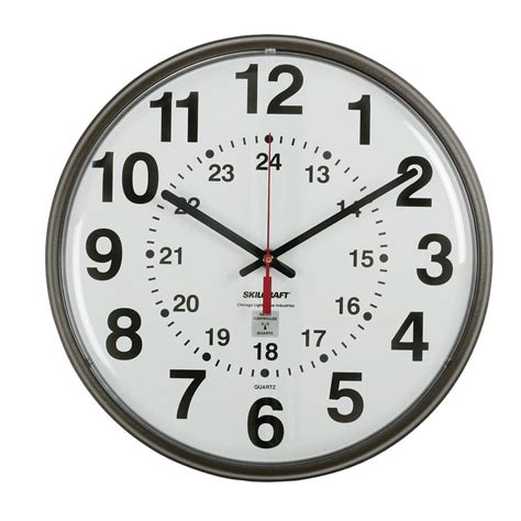 Radio Controlled Atomic 1224 Hour Wall Clock Plastic Frame