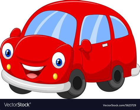 Cartoon Red Car Royalty Free Vector Image Vectorstock
