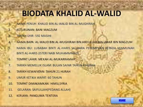 Khalid ibn walid r.a mengikut sejarah sebagai panglima perang islam. Saidina khalid al walid perwira perkasa