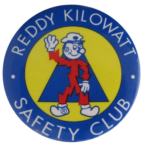 Reddy Kilowatt Safety Club Busy Beaver Button Museum Vintage