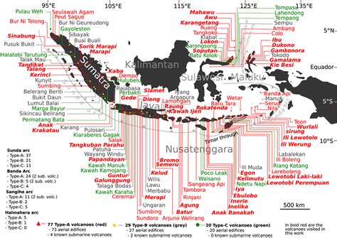 Indonesian Active Volcanoes The Distribution Of The Active