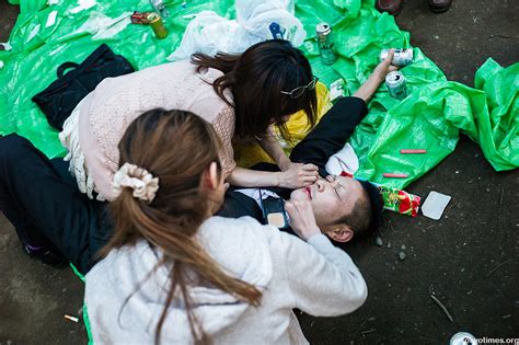 Japanese Man Passed Out In The Park Having Make Up Applied — Tokyo Times