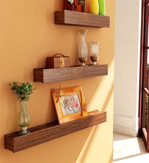 Mango Wood Wall Shelves Set Of 3 By Home Sparkle Online Wall