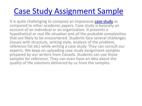 How To Write A Case Study Assignment Example Study Poster