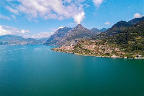 Iseo Lake It Marone View From Sulzano Stock Image Image Of Places