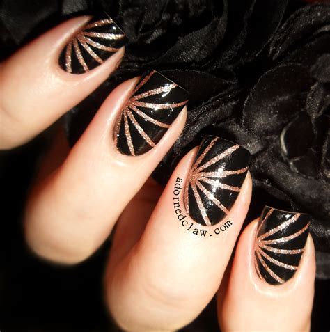 Sparkly Striping Tape Nail Art The Adorned Claw