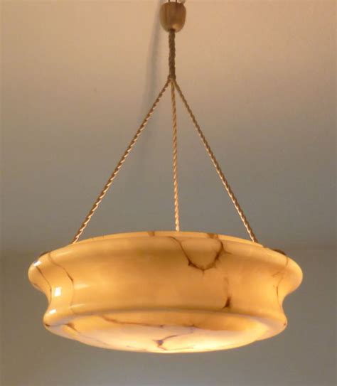 Art Deco Pendant Light With Marbled Opaline Glass Catawiki