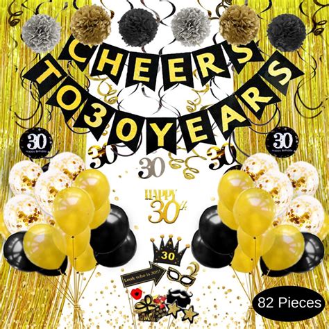 30th Birthday Decorations For Men Women Cheers To 30 Years Banner