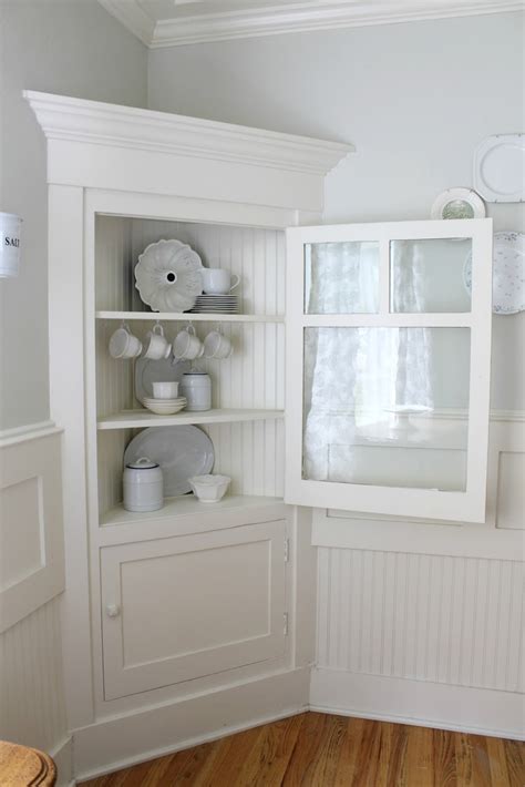 A corner hutch is designed to fit snugly in the corner of your dining room, so it will not require a lot of floor space. Fall at my House - The Wicker House