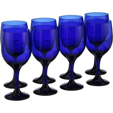 LibbeyÃ Â Cobalt Blue Goblets 8 Pc Box