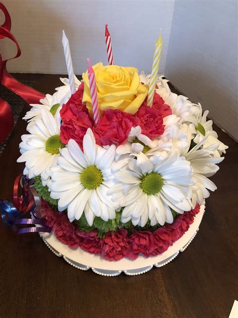 Birthday Cake And Flowers Candles Wiki Cakes