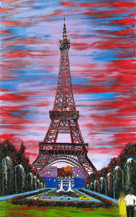Eiffel Tower At Bastille Day Painting By Portland Art Creations