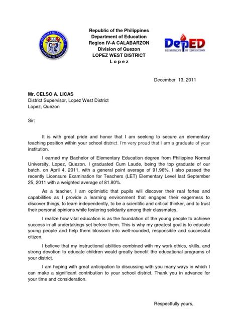 Our older peers, parents, and relatives can't share to us about their old experiences because of the new system. application letter for teacher sample cover experience example mileagelog applying teaching ...