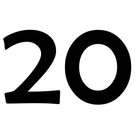 20 Png Of The Number Number 20 Twenty Clipart Transparent Png