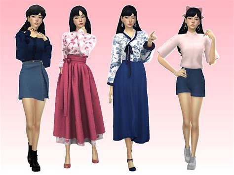 Mmcc And Lookbooks Cultural Lookbook Korean Sims 4 Dresses Sims 4