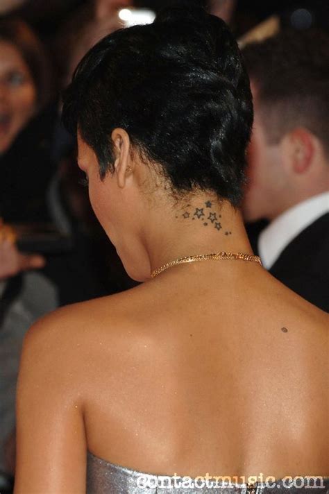 Artistic Rihanna Stars Tattoo Design On Neck Tattoomagz › Tattoo