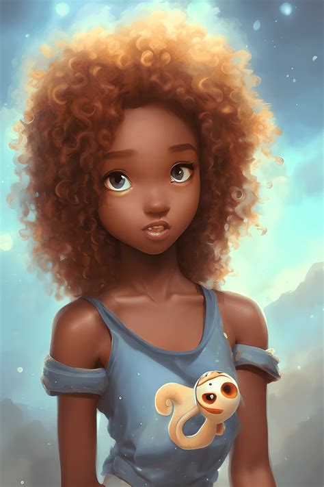 Pixar Cute Black Girl Cartoon · Creative Fabrica