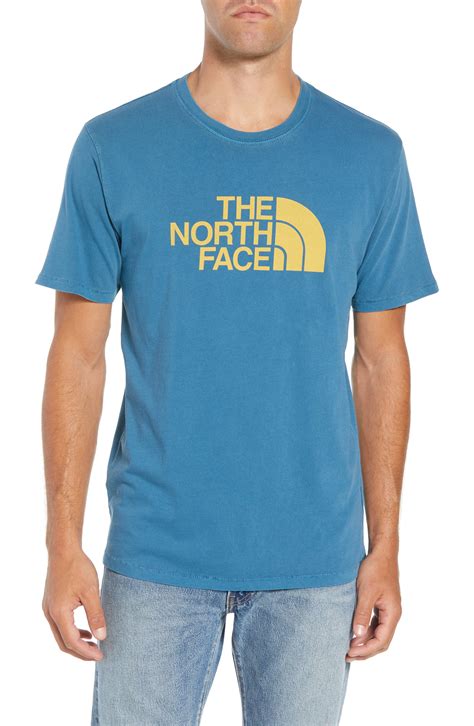 The North Face T Shirts Mens T Shirt Gold Large Logo Half Dome Tee L